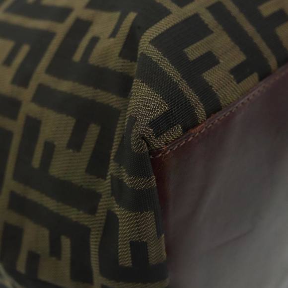FENDI Zucca Canvas Tote Bag Brown Black Auth bs15988 - Picture 15 of 16